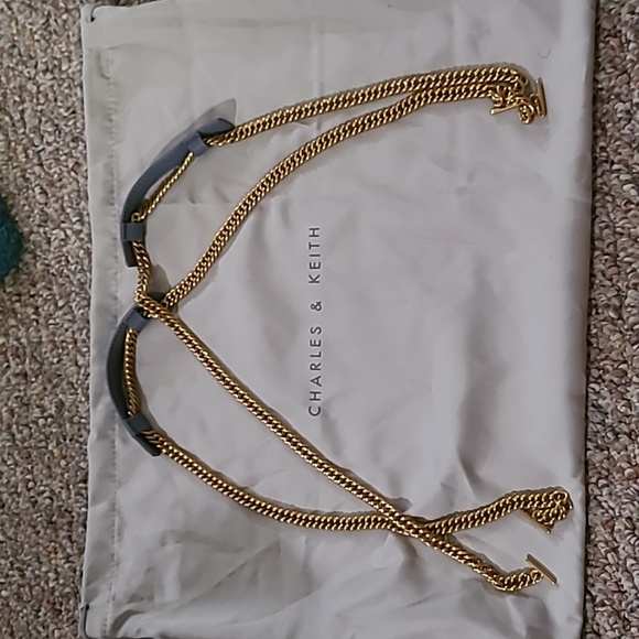 Light blue Blair double chain handle bag - Picture 2 of 6